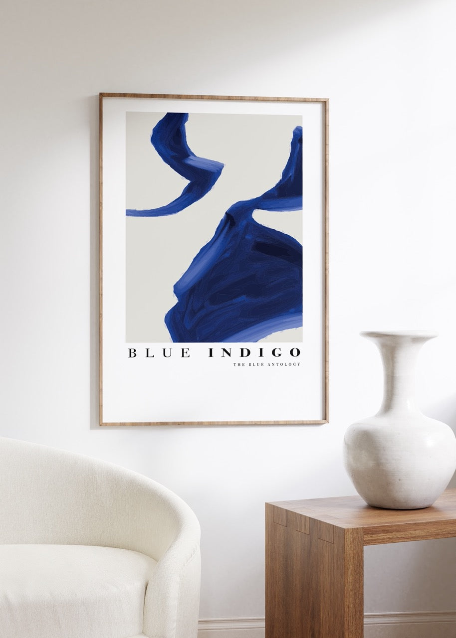 Indigo Soyut No.1 Çerçevesiz Poster