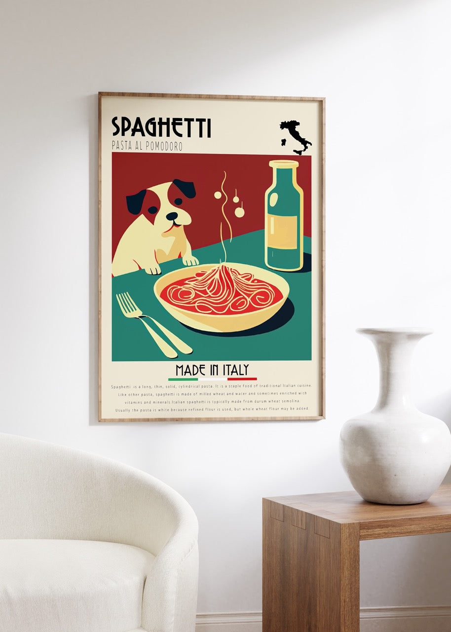 Spaghetti İtalyan Mutfağı Çerçevesiz Poster