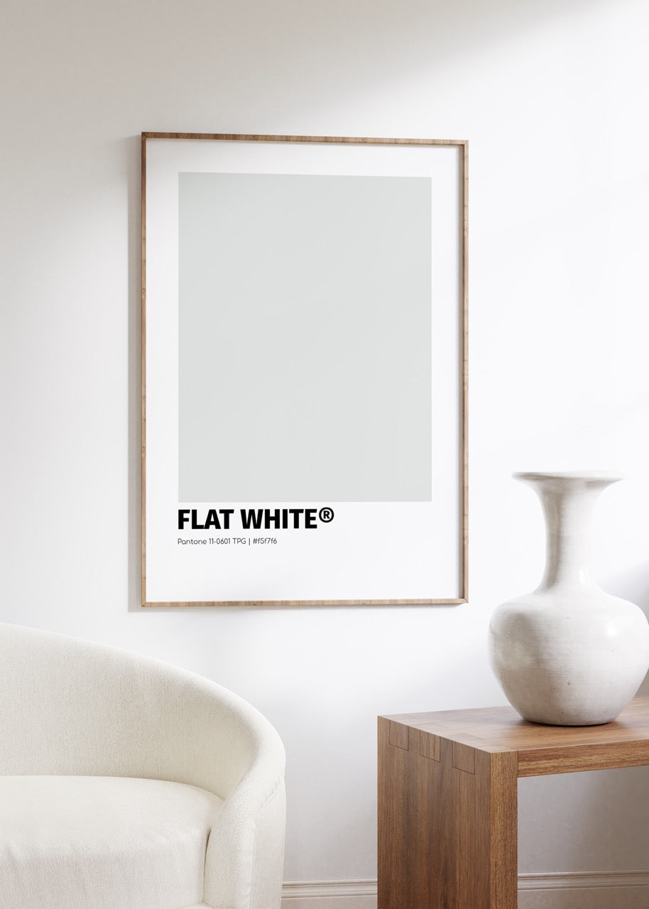 Flat White Pantone Çerçevesiz Poster