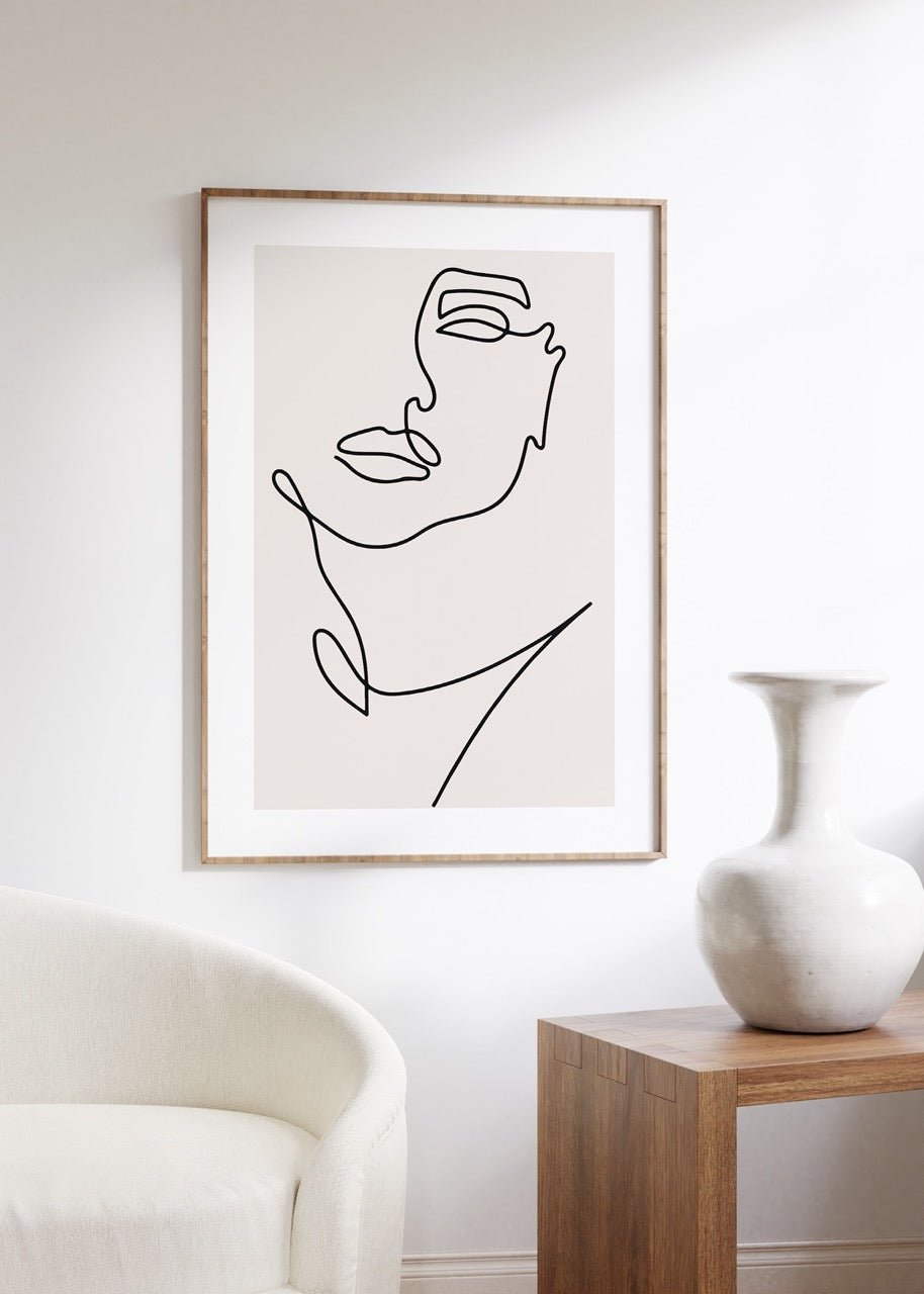 Soyut Çizgisel Figür Çerçevesiz Poster