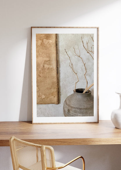 Aesthetic Beige Vazo Fotoğraf Çerçevesiz Poster