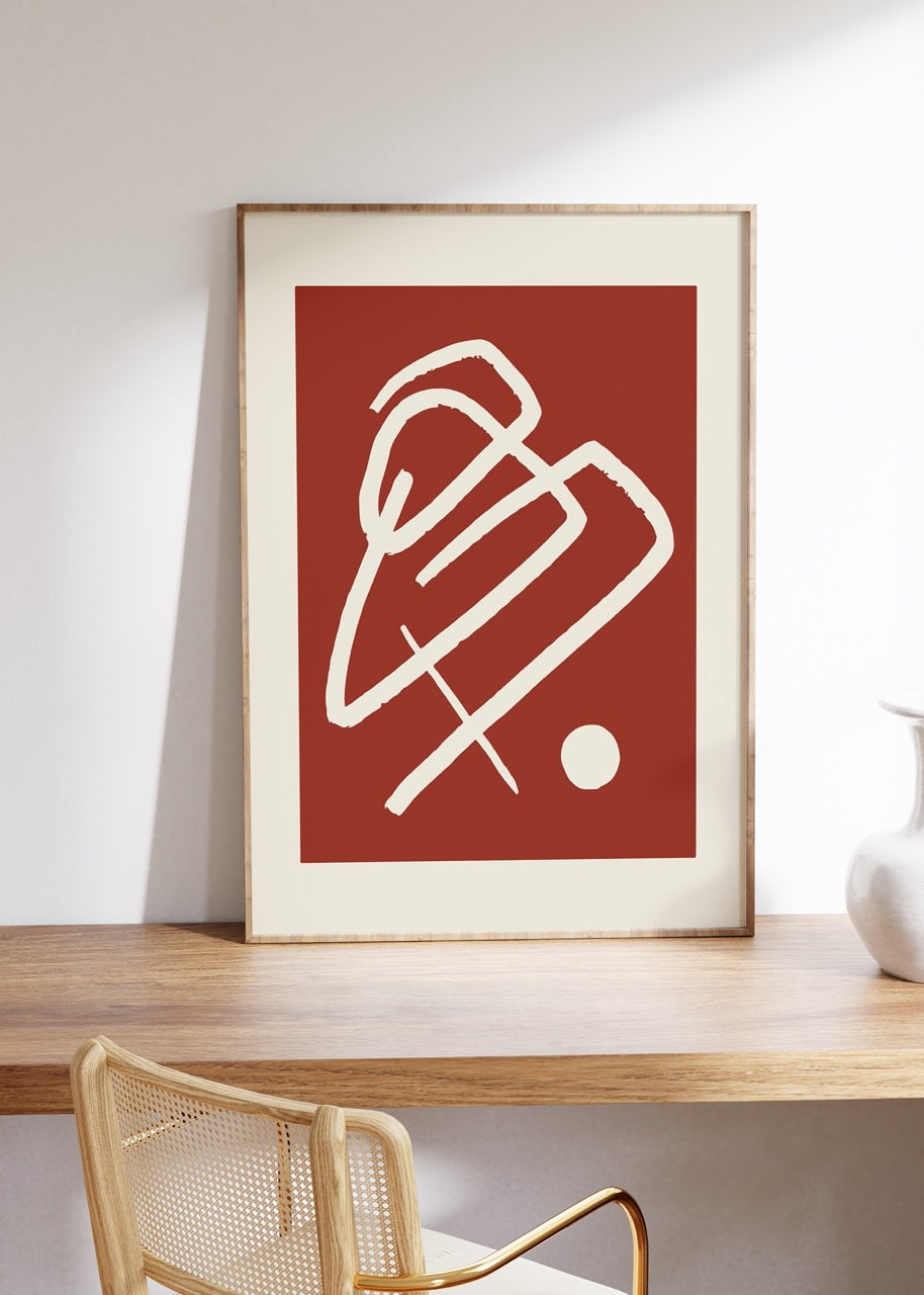 Soyut Çizim Çerçevesiz Poster