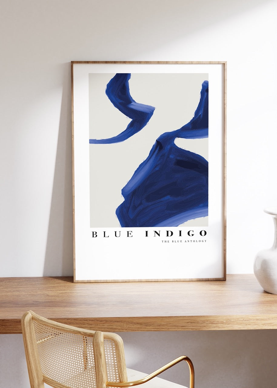 Indigo Soyut No.1 Çerçevesiz Poster