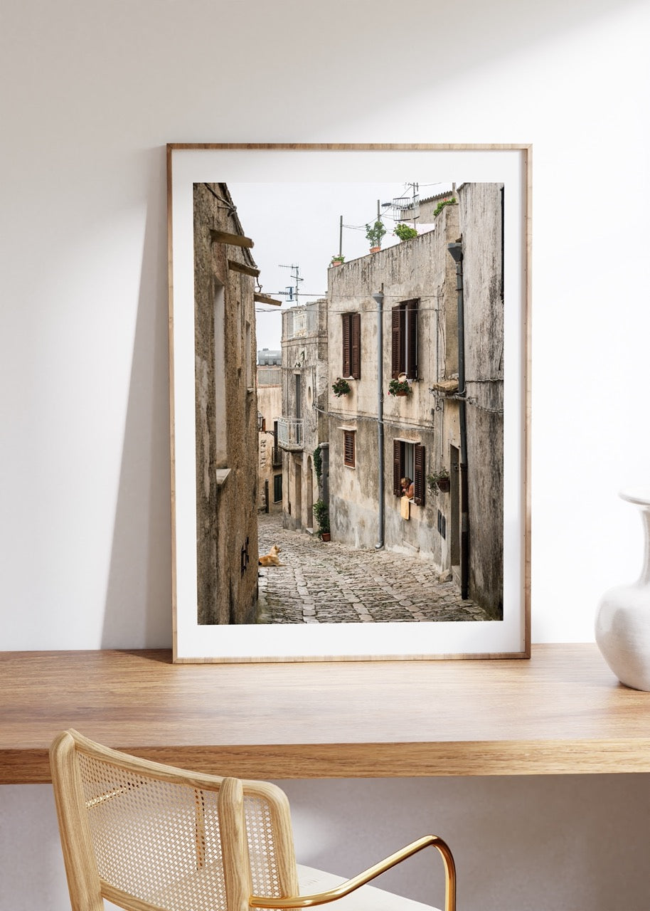 Eski Sokak Fotoğraf Çerçevesiz Poster
