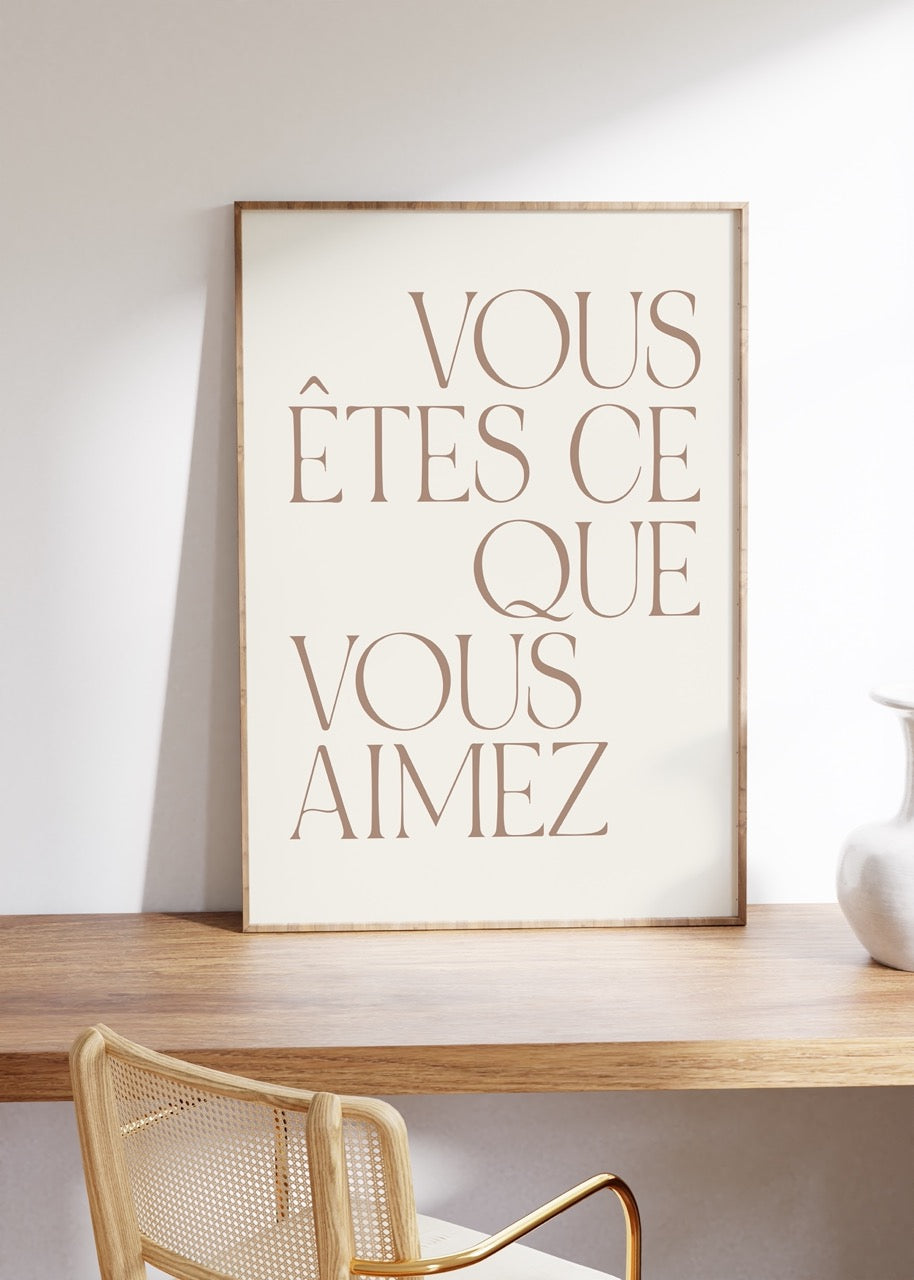 Vous Êtes Yazı Sanatı Çerçevesiz Poster