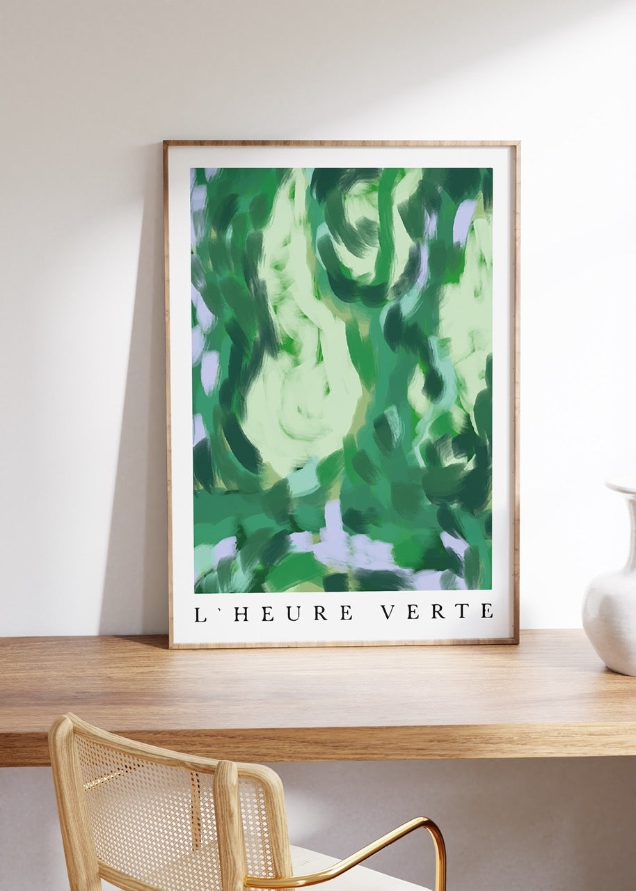 Yeşil Soyut İllüstrasyon Çerçevesiz Poster