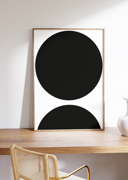 Siyah Soyut Şekil No.15 Çerçevesiz Poster