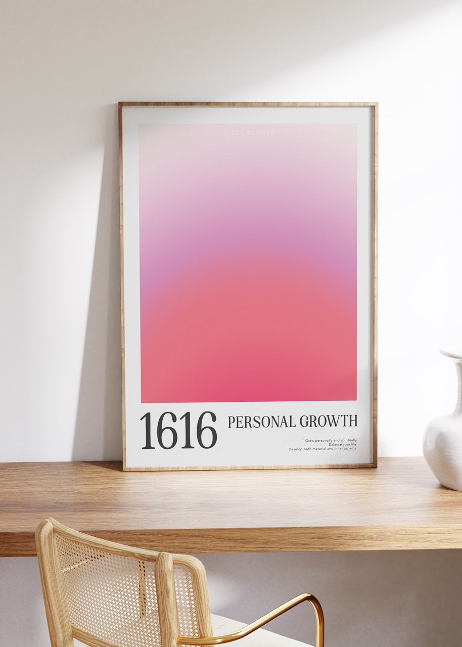 1616 Personal Growth Aura Angel Numbers Çerçevesiz Poster
