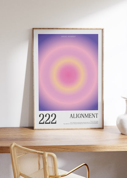 222 Alignment Aura Angel Numbers Çerçevesiz Poster