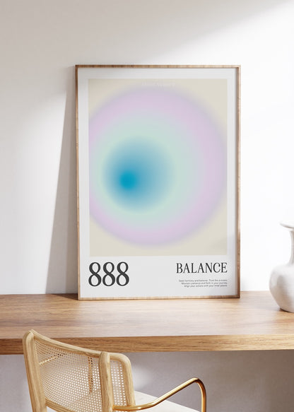 888 Balance Aura Angel Numbers Çerçevesiz Poster
