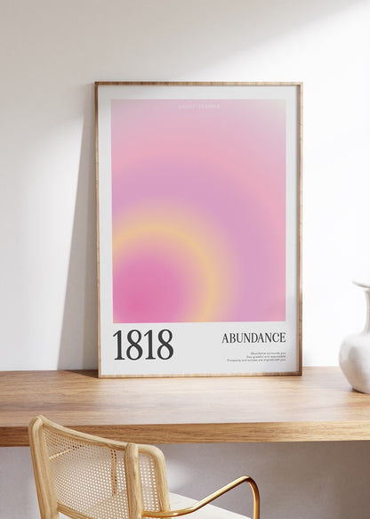 1818 Abundance Aura Angel Numbers Çerçevesiz Poster