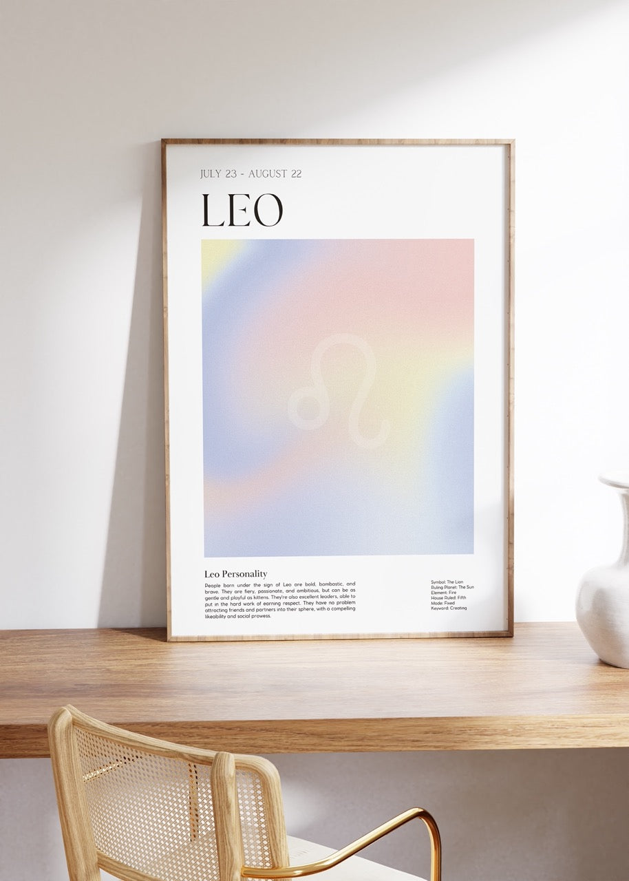 Leo No.2 Astrological Sign Çerçevesiz Poster