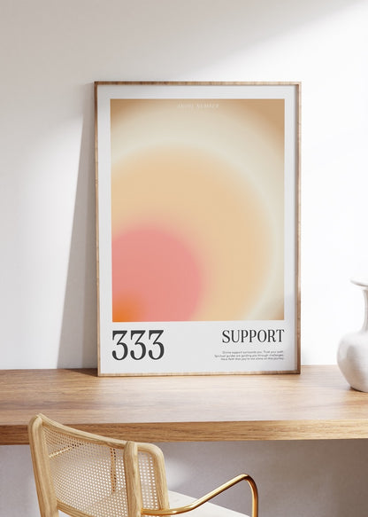 333 Support Aura Angel Numbers Çerçevesiz Poster