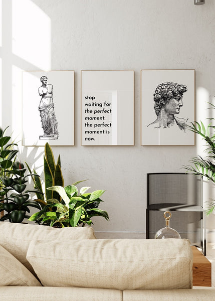 Siyah Beyaz 3'lü Çerçevesiz Poster Seti – Yaris Poster