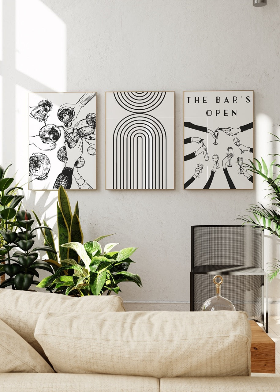 Yin Yang Balance 3-Piece Unframed Poster Set