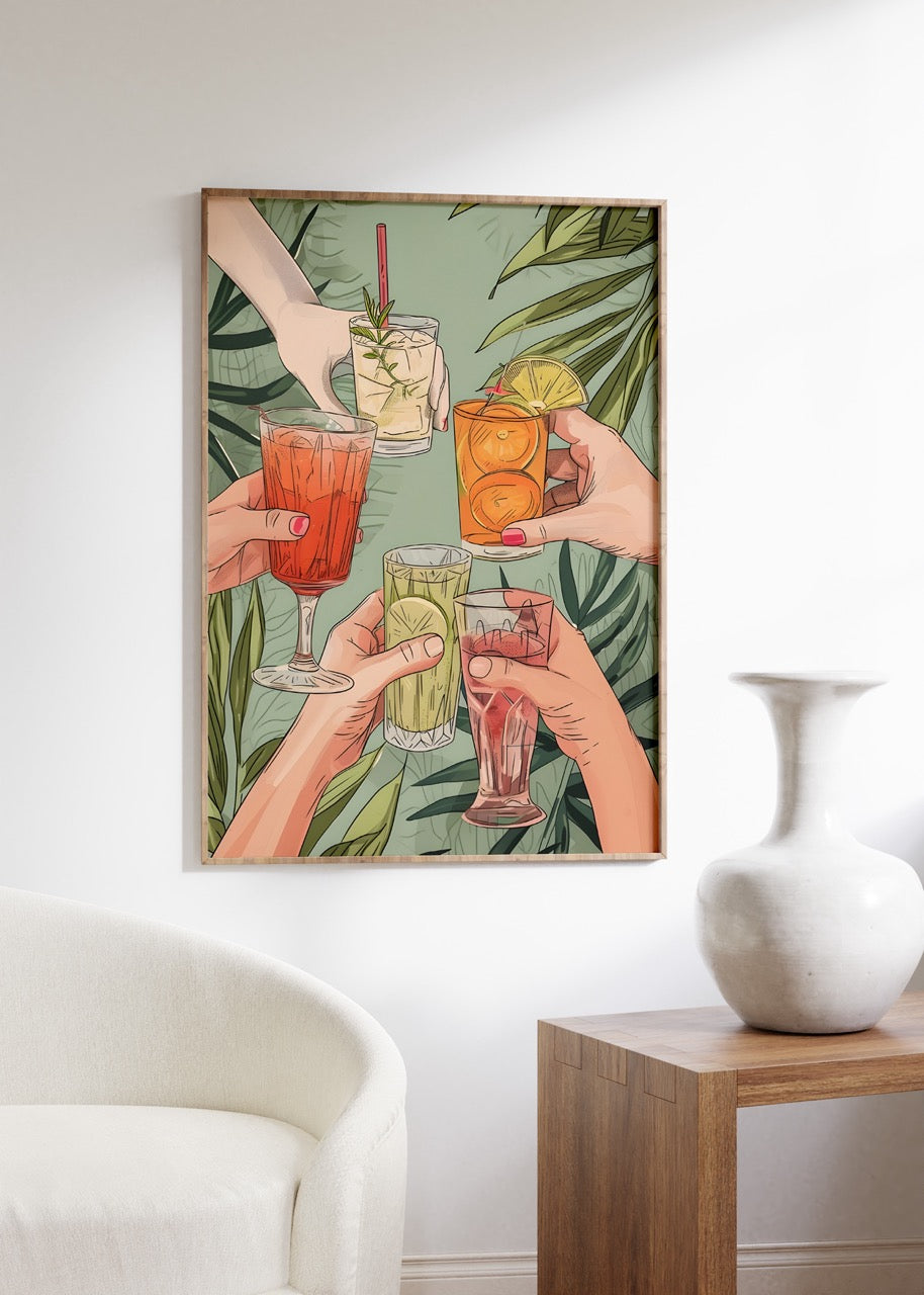 Cheers Kokteyller Çerçevesiz Poster