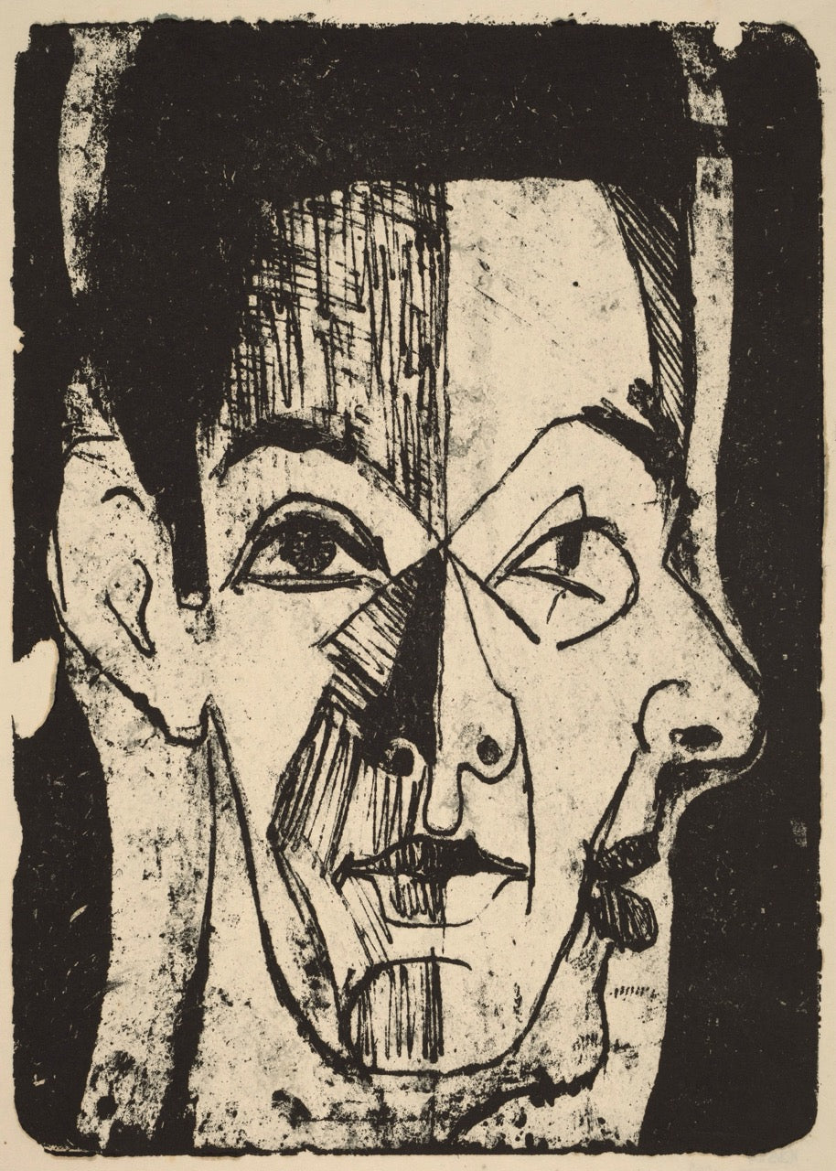 Ernst Ludwig Kirchner Head Study Poster