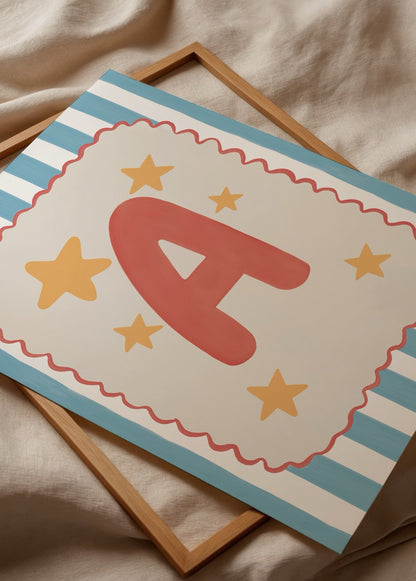 bumi club a letter çocuk odası alfabe poster baskı