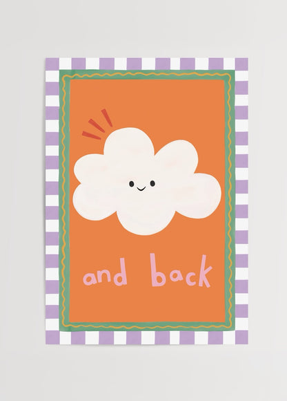bumi club and back bulut illüstrasyon çocuk odası poster baskı