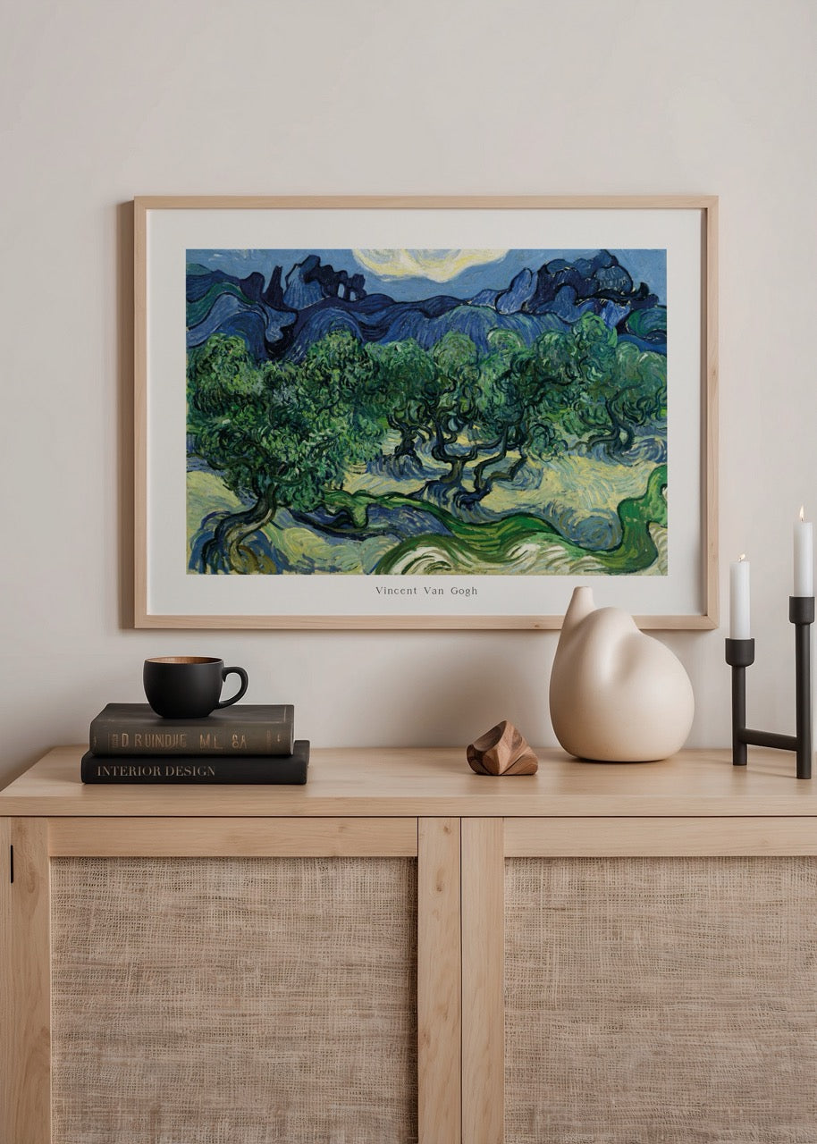 Vincent van Gogh’un Ay Işığında Zeytinlikler tablosu poster baskısı
