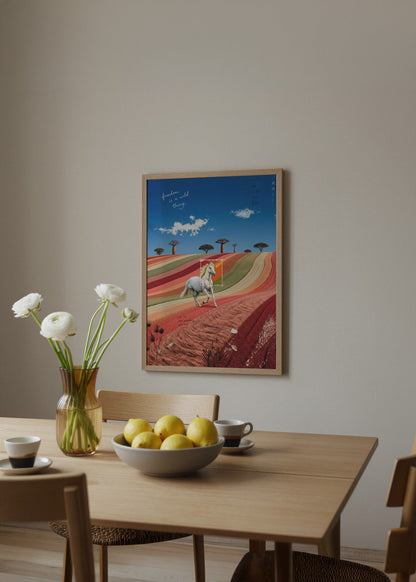 Aybükenur Erdoğan Özgürlük Temalı At Poster poster baskı mockup 3