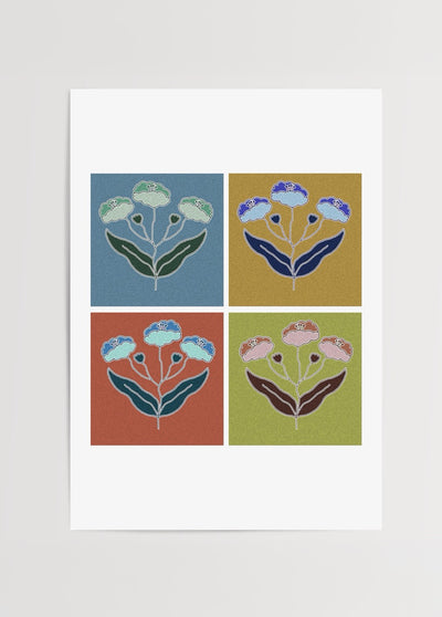 Floral Quartet Poster Baskı – Ayfer Yılmaz