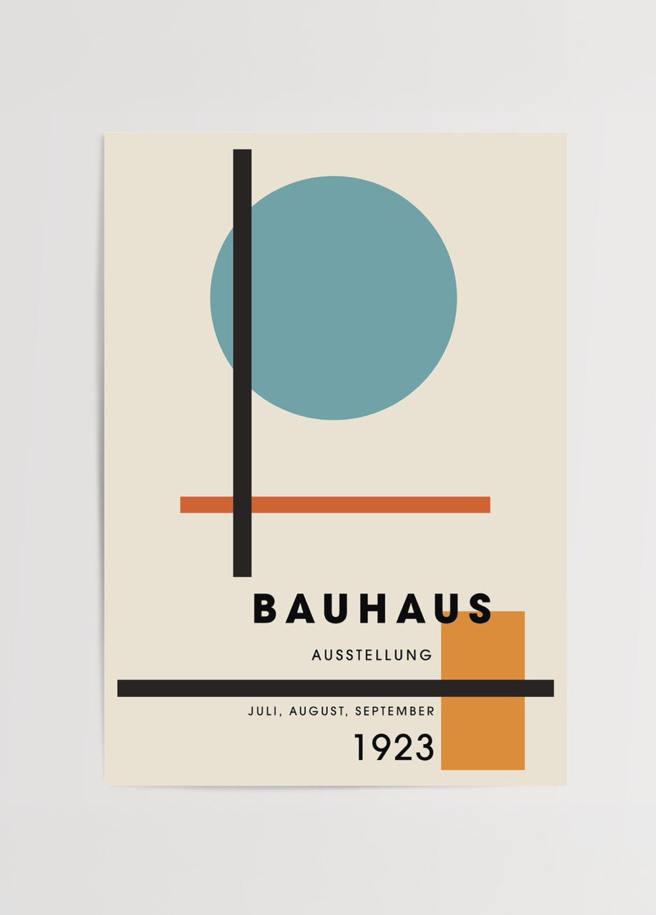 Bauhaus 1923 sergisi poster baskısı – geometrik minimal sanat tasarımı