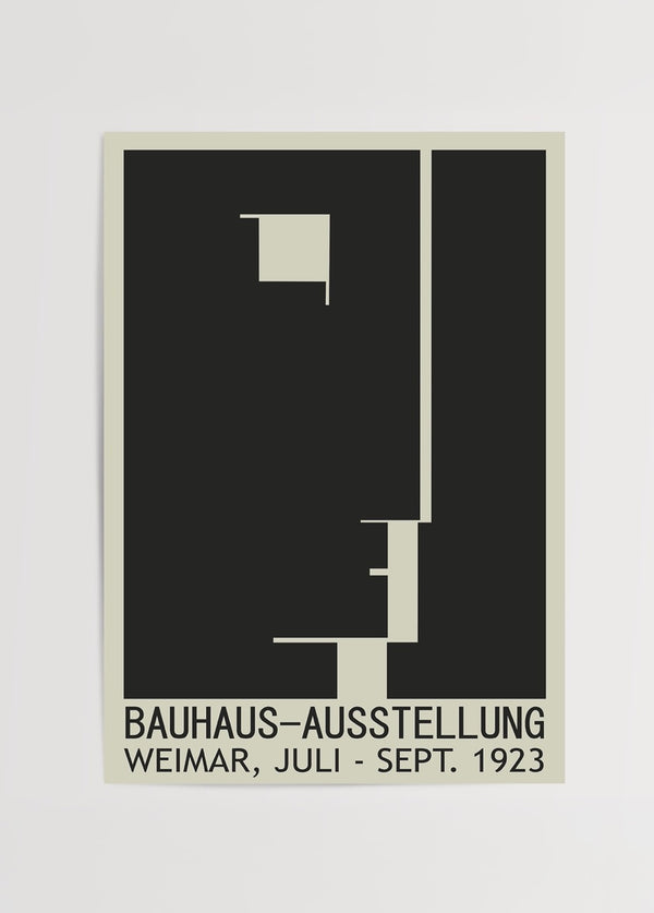 Bauhaus Weimar 1923 minimalist siyah bej geometrik sanat posteri