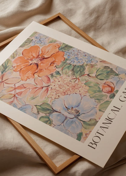 Çiçek desenli Botanical Garden posteri – bahar ve doğa temalı duvar dekoru
