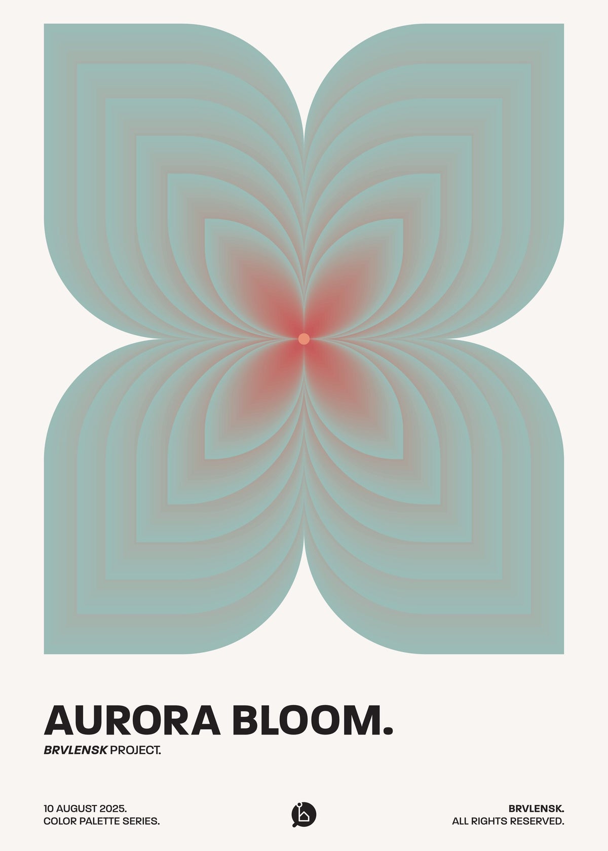 BRVLENSK'in 'Aurora Bloom' eseri, soyut çiçek desenine sahip modern bir poster. poster baskı