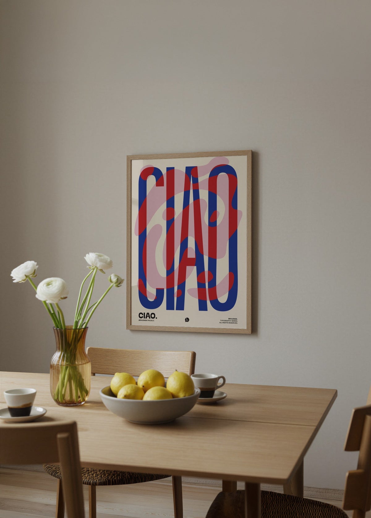 Brvlensk Ciao Poster poster baskı mockup 4
