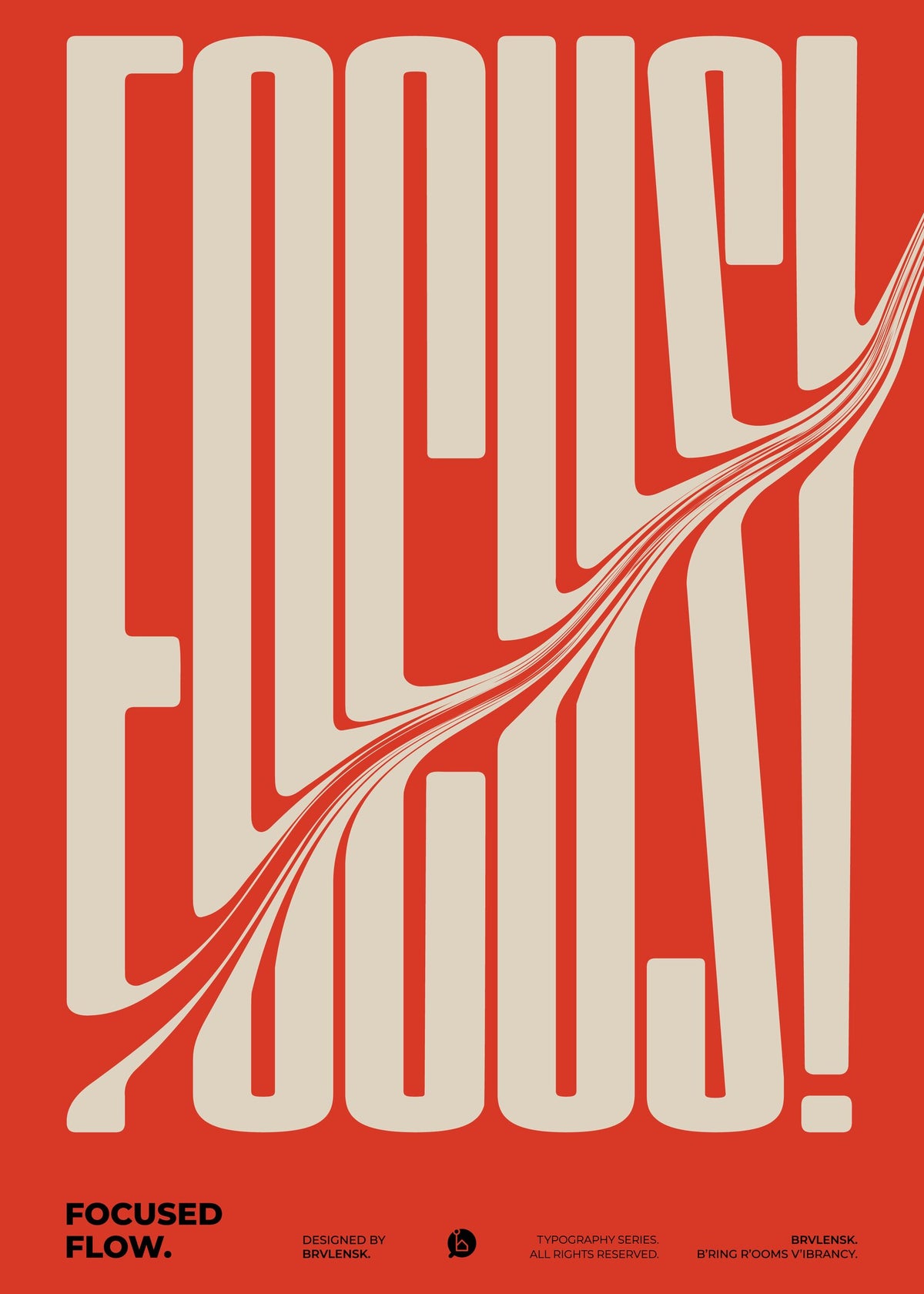 Brvlensk tarafından tasarlanan kırmızı arka planlı modern tipografik poster. poster baskı