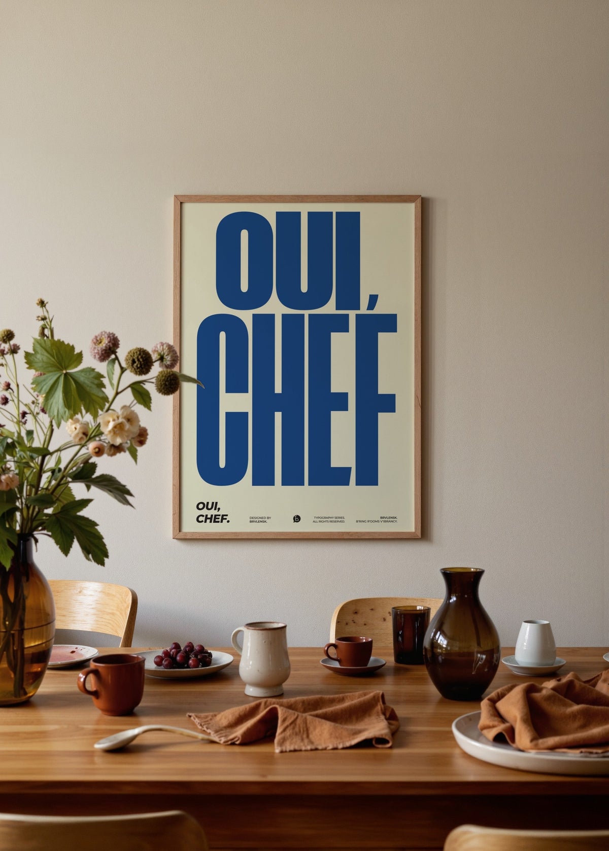 Brvlensk Oui, Chef Poster poster baskı mockup 4