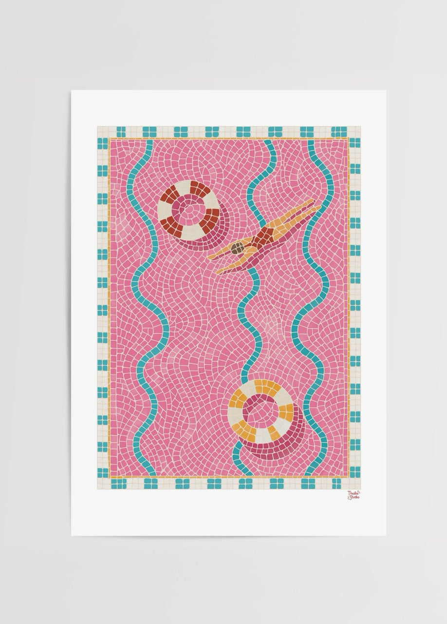 thola studio candy pool retro havuz temalı poster baskı