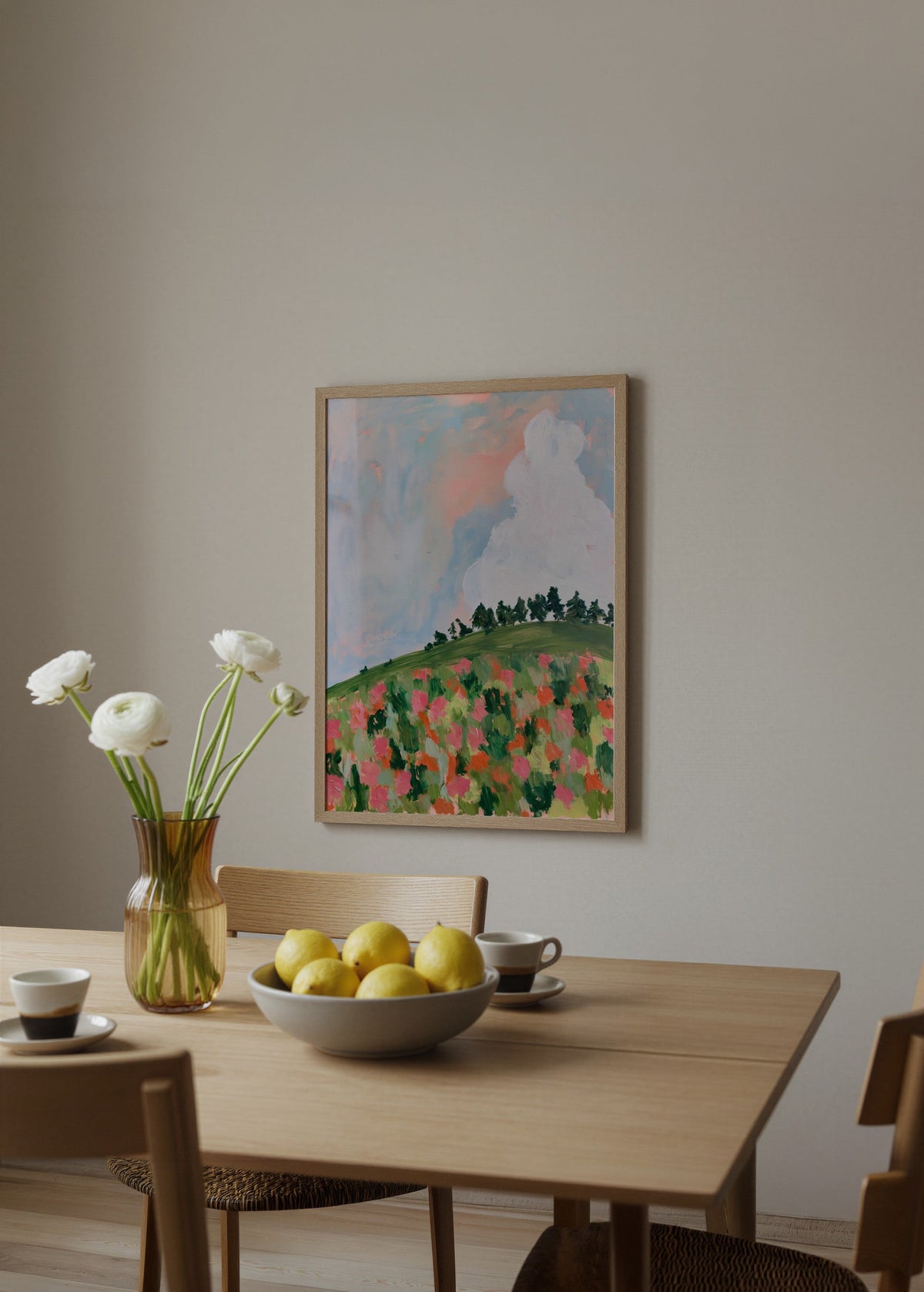 Bilinmiyor Çiçekler ve Manzara Poster poster baskı mockup 2