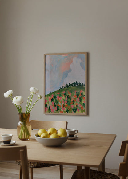Bilinmiyor Çiçekler ve Manzara Poster poster baskı mockup 2