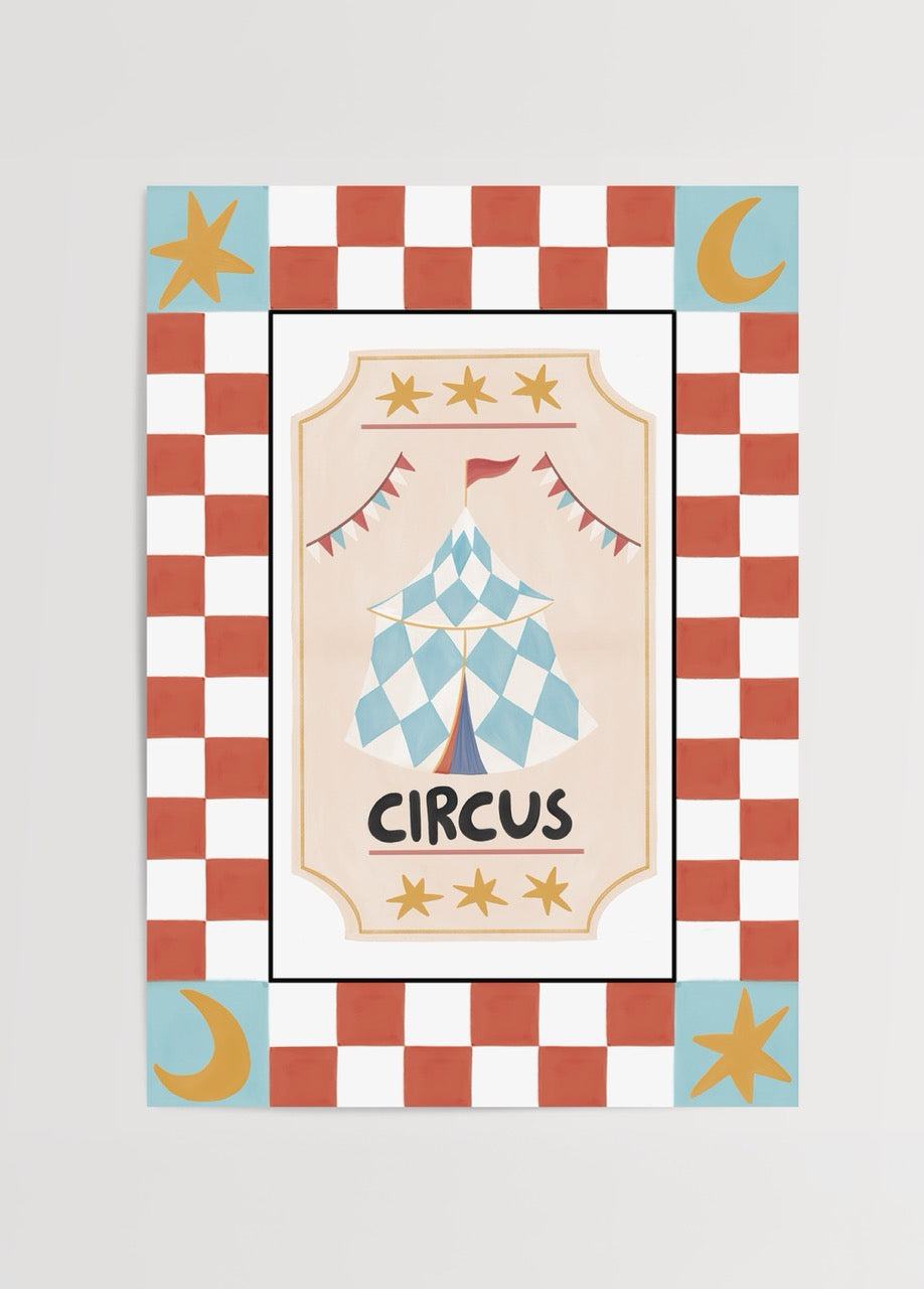 bumi club circus sirk temalı çocuk odası poster baskı