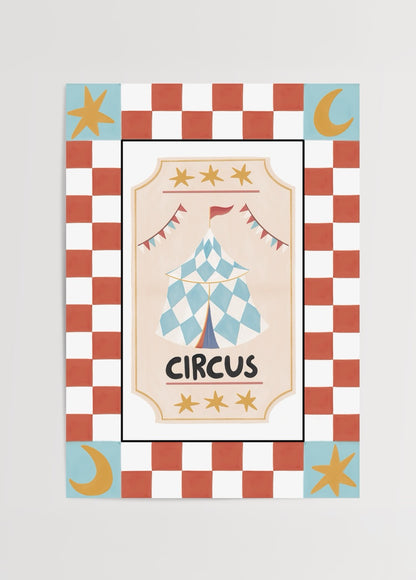 bumi club circus sirk temalı çocuk odası poster baskı