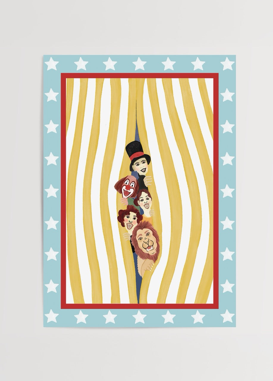 bumi club circus friends çocuk odası sirk poster baskı