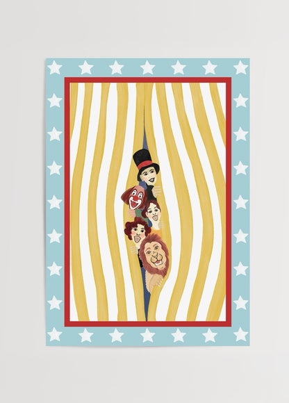 bumi club circus friends çocuk odası sirk poster baskı