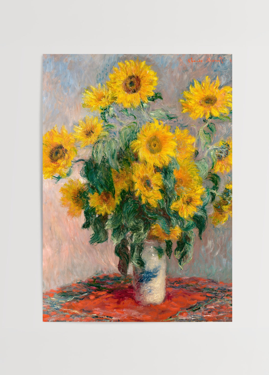 Claude Monet Bouquet of Sunflowers Poster poster baskı mockup 1