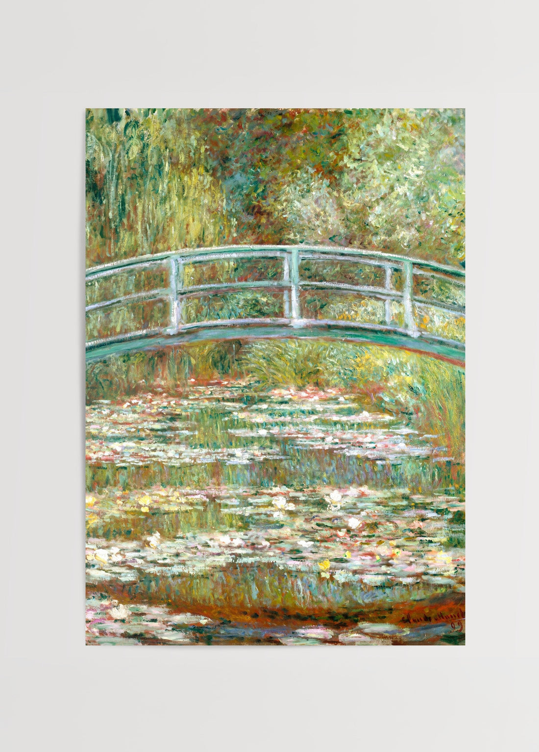 Claude Monet Bridge over a Pond of Water Lilies Poster poster baskı mockup 1