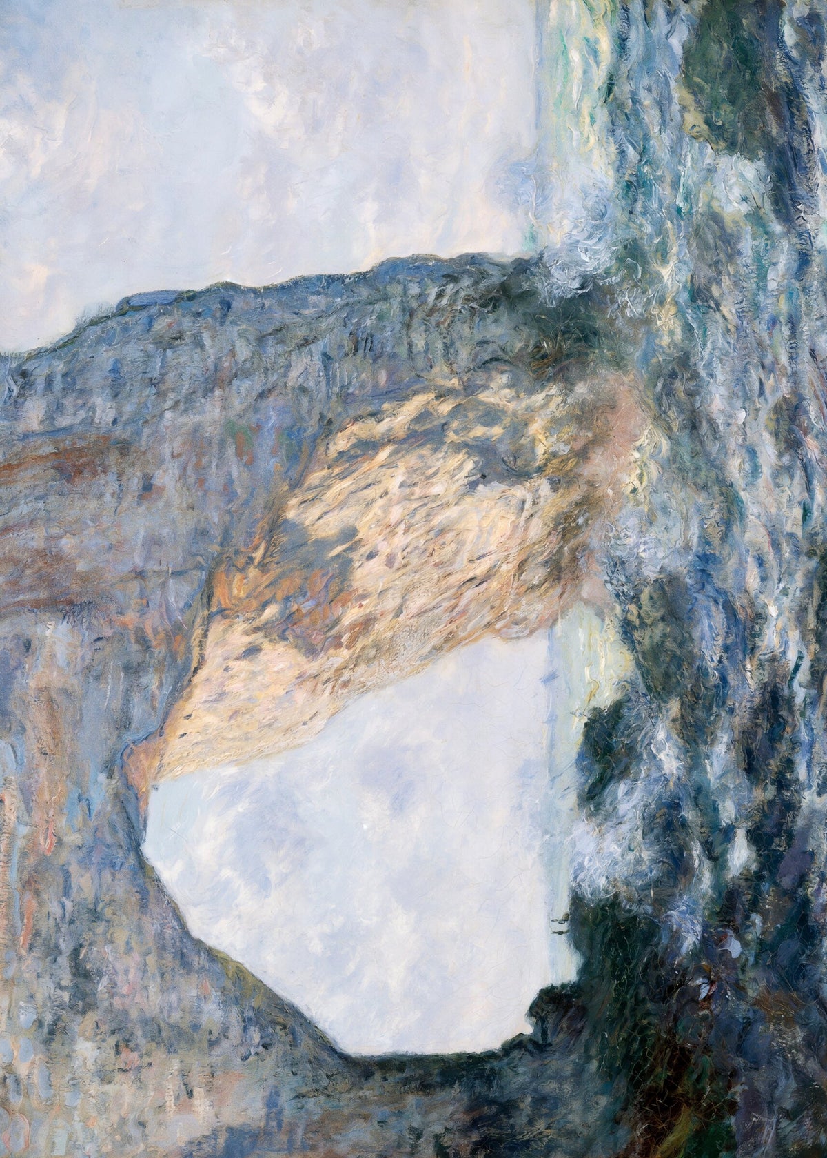 Claude Monet The Manneporte (Étretat) tablosunun detaylı görünümü. poster baskı
