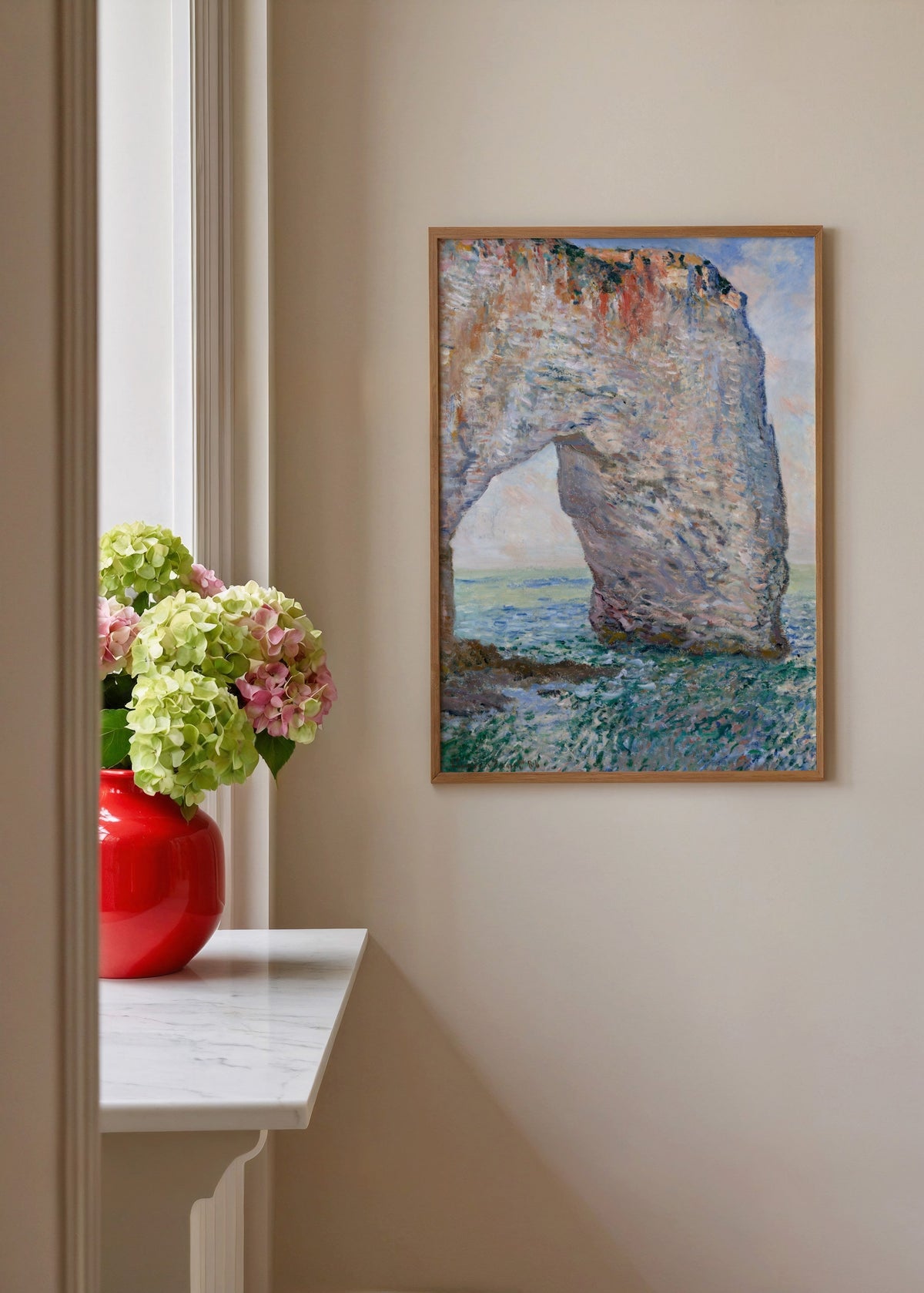 Claude Monet The Manneporte near Étretat Poster poster baskı mockup 3