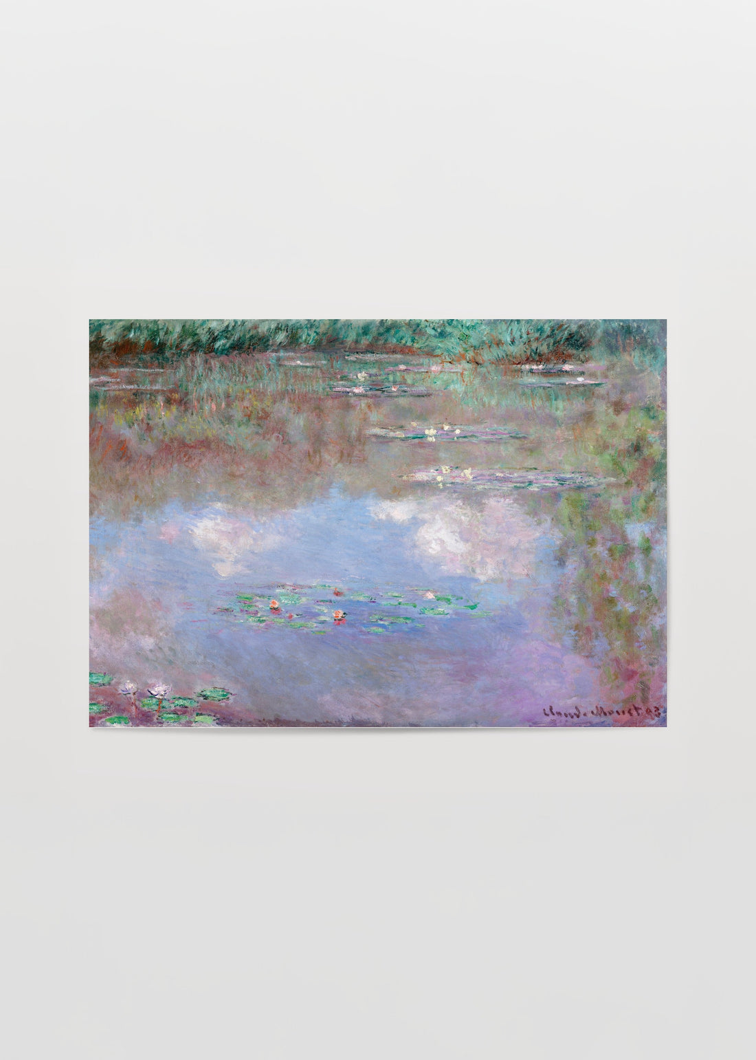 Claude Monet The Water Lily Pond (Clouds) Poster poster baskı mockup 1