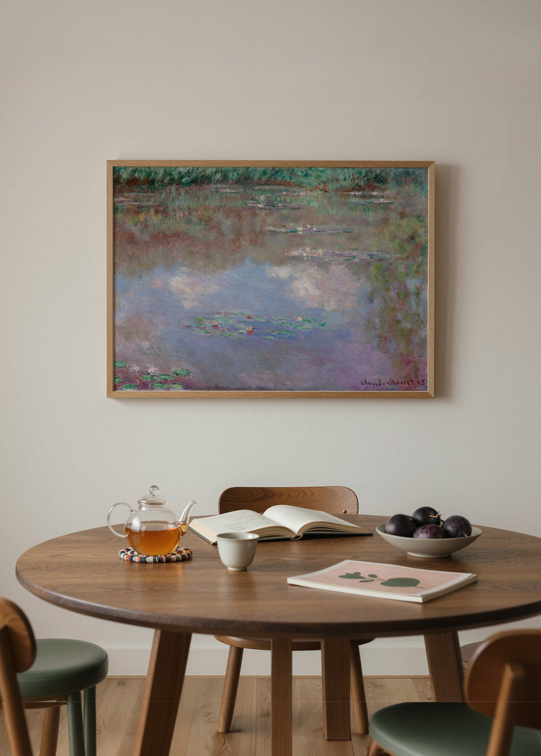 Claude Monet The Water Lily Pond (Clouds) Poster poster baskı mockup 2