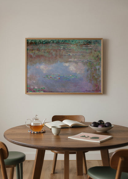 Claude Monet The Water Lily Pond (Clouds) Poster poster baskı mockup 2