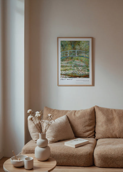 Claude Monet’nin The Water Lily Pond eserini gösteren empresyonist stil poster baskı