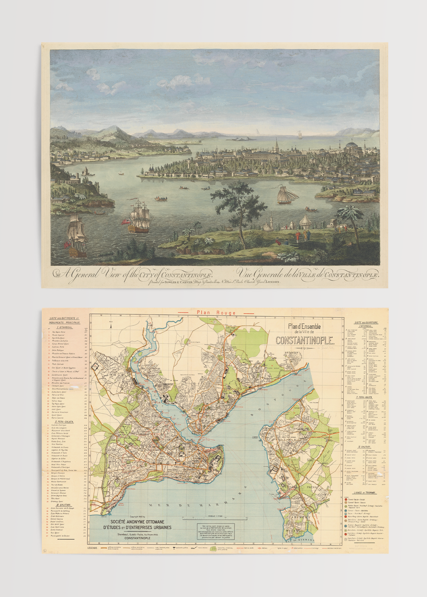 istanbul panorama ve harita poster seti vintage constantinople duvar dekoru