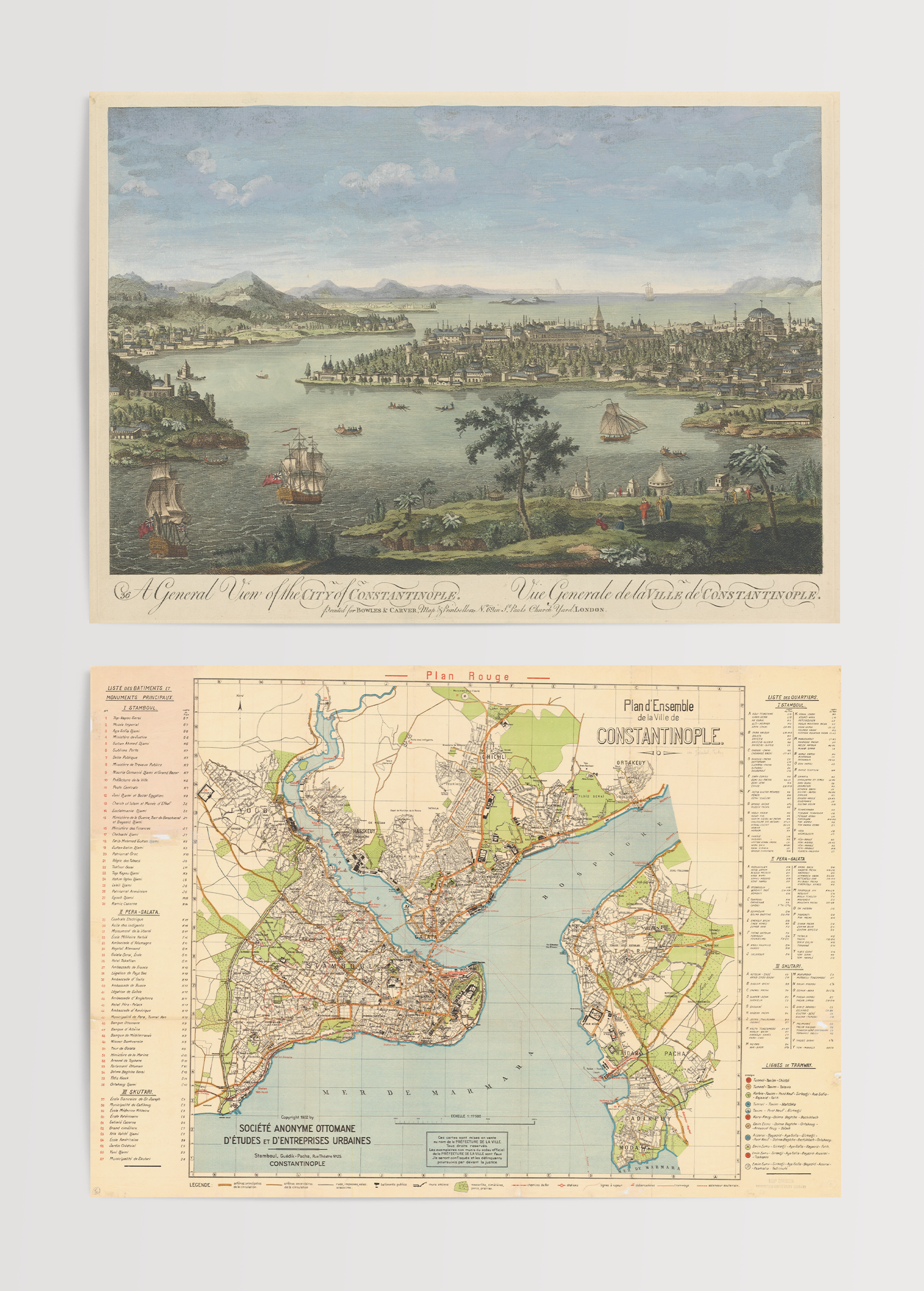 istanbul panorama ve harita poster seti vintage constantinople duvar dekoru